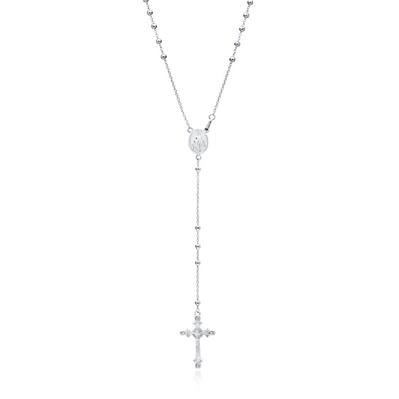 Colier lung argint cu cruciulita Rosary DiAmanti Z1906NR-DIA (Argint 925‰ 6,8 g.)